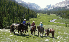 pack trips trail rides horseback riding big horn mountains wy